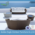 Outdoor Patio White Rattan Cane Sofa Furniture